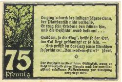 Benneckenstein (heute: Oberharz) - Stadt - Juli 1921 - 75 Pfennig
