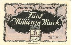 Benrath (heute: Düsseldorf) - Gemeinde - 7.9.1923 - 5 Millionen Mark
