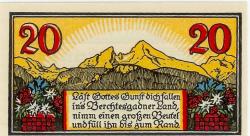 Berchtesgaden - Markt - 13.8.1920 - 20 Pfennig