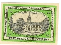 Berga - Stadt -22.6.1920 - 31.12.1922 - 10 Pfennig