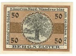 Berga - Stadt -22.6.1920 - 31.12.1922 - 50 Pfennig