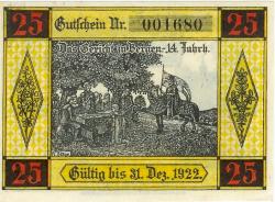 Bergen - Gemeinde(-Sparkasse) - - 31.12.1922 - 25 Pfennig