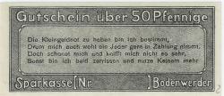 Bodenwerder - Sparkasse der Stadt - 1.12.1919 - 1.1.1922 - 50 Pfennig