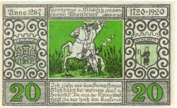 Bodenwerder - Sparkasse der Stadt - 1.11.1920 - 31.12.1922 - 20 Pfennig