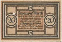 Waltershausen - Stadt - 22.10.1918 - 1.2.1919 - 20 Mark