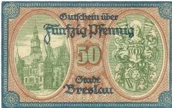 Breslau (heute: PL-Wroclaw) - Stadt - 12.11.1918 - 10.3.1919 - 50 Pfennig