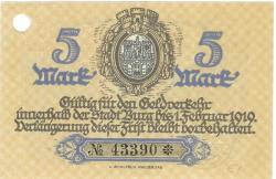Burg - Stadt - 1.10.1918 - 1.2.1919 - 5 Mark 