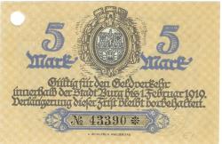 Burg - Stadt - 1.10.1918 - 1.2.1919 - 5 Mark