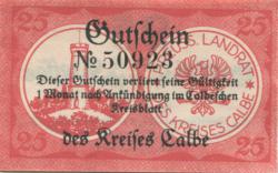 Calbe - Kreis - 1920 - 25 Pfennig 