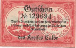 Calbe - Kreis - 1920 - 25 Pfennig 