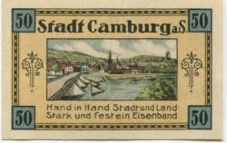 Camburg (heute: Dornburg-Camburg) - Stadt - 1919 - 50 Pfennig