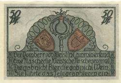 Cammin (heute: PL-Kamien Pomorski) - Stadt - 22.2.1922 - 50 Pfennig 