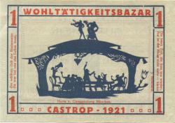 Castrop - Wohltätigkeits-Bazar - 15.10.1921 - 18.10.1921 - 1 Mark