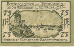 Cosel (heute: PL-Kedzierzyn-Kozle) - Stadt - 1.4.1921 - 75 Pfennig