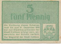 Cottbus - Stadt - - 31.12.1918 - 5 Pfennig