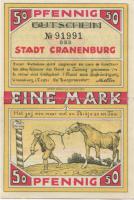 Cranenburg (heute: Kranenburg) - Stadt - 1.7.1921 - 1 Mark