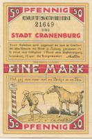 Cranenburg (heute: Kranenburg) - Stadt - 1.7.1921 - 1 Mark