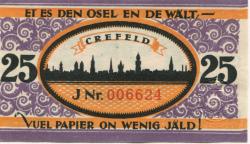 Crefeld (heute: Krefeld) - Stadt - 24.2.1921 - 31.3.1923 - 25 Pfennig