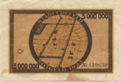 Crefeld (heute: Krefeld) - Stadt - 13.8.1923 - 5 Millionen Mark