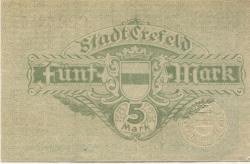Crefeld (heute: Krefeld) - Stadt - 21.10.1918 - 5 Mark