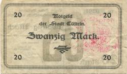 Cüstrin (heute: PL-Kostrzyn nad Odra) - Stadt - 23.11.1918 - 31.12.1918 - 20 Mark 