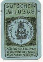 Dannenberg - Sparkasse der Stadt - - 1.1.1921 - 50 Pfennig 