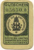 Dannenberg - Sparkasse der Stadt - - 1.1.1923 - 05 Pfennig 