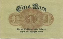 Detmold - Fürstlich Lippische Regierung - 13.11.1918 - 1.2.1919 - 1 Mark