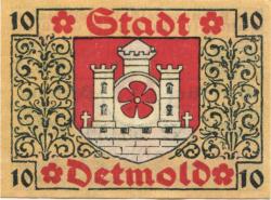 Detmold - Stadt - August 1920 - 10 Pfennig