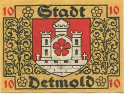 Detmold - Stadt - August 1920 - 10 Pfennig
