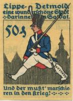 Detmold - Stadt - August 1920 - 50 Pfennig