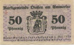Diessen - Marktgemeinde - 23.4.1919 - 1.5.1920 - 50 Pfennig