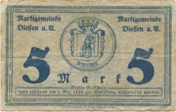 Diessen - Marktgemeinde - 23.4.1919 - 1.5.1920 - 5 Mark