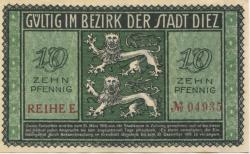 Diez - Stadt - Juni 1917 - 31.12.1918 - 10 Pfennig