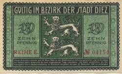 Diez - Stadt - Juni 1917 - 31.12.1918 - 10 Pfennig