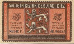 Diez - Stadt - Juni 1917 - 31.12.1918 - 25 Pfennig