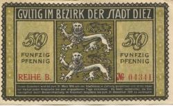 Diez - Stadt - Juni 1917 - 31.12.1918 - 50 Pfennig