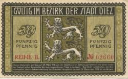 Diez - Stadt - Juni 1917 - 31.12.1918 - 50 Pfennig