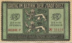 Diez - Stadt - Juni 1917 - 31.12.1919 - 10 Pfennig