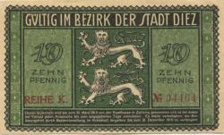 Diez - Stadt - Juni 1917 - 31.12.1919 - 10 Pfennig