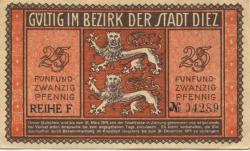 Diez - Stadt - Juni 1917 - 31.12.1919 - 25 Pfennig