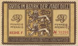 Diez - Stadt - Juni 1917 - 31.12.1919 - 50 Pfennig