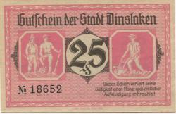 Dinslaken - Stadt - 1.8.1920 - 25 Pfennig