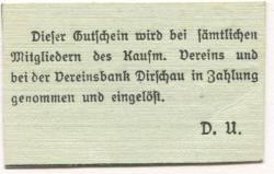 Dirschau (heute: PL-Tczew) - Kaufmännischer Verein - - 1.7.1919 - 50 Pfennig