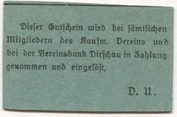 Dirschau (heute: PL-Tczew) - Kaufmännischer Verein - - 1.10.1919 - 50 Pfennig