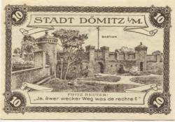 Dömitz - Sparkasse der Stadt - 1.6.1920 - 10 Pfennig