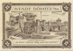 Dömitz - Sparkasse der Stadt - 1.6.1920 - 25 Pfennig
