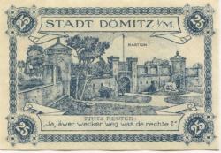 Dömitz - Sparkasse der Stadt - 1.6.1920 - 25 Pfennig
