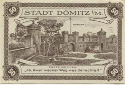 Dömitz - Sparkasse der Stadt - 1.6.1920 - 50 Pfennig