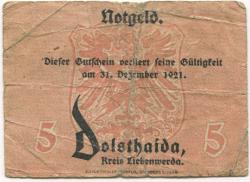Dolsthaida (heute: Lauchhammer-Süd) - Gemeinde - 1.9.1919 - 31.12.1921 - 5 Pfennig